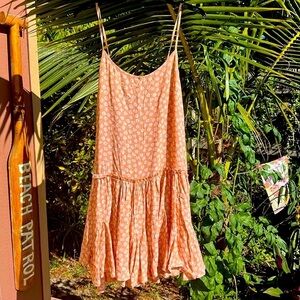 7. Wild Fable Ground Ginger floral dress. Spaghetti straps ruffled bottom Sz M